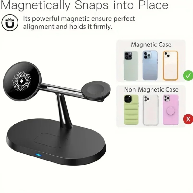 3-IN-1 マグネット式ワイヤレス充電器 スマホ充電ドック - Watch 7 Smartwatch Iphone のレビューと価格