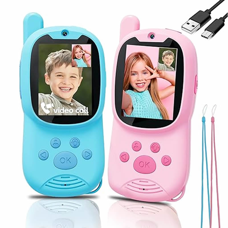 トランシーバー かわいい 2 パック充電式子供用ビデオ 2  - Smartwatch Watches For Kid Girl のレビューと価格
