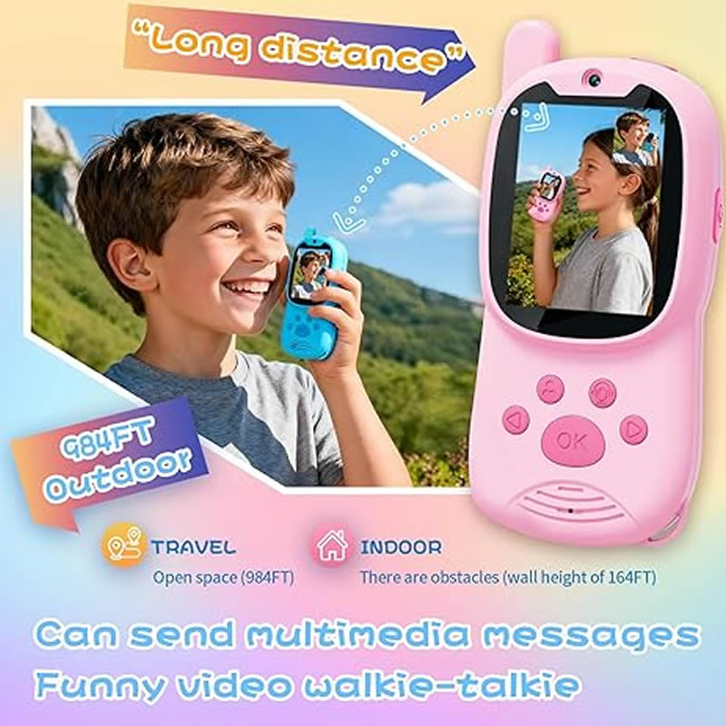 トランシーバー かわいい 2 パック充電式子供用ビデオ 2  - Smartwatch Watches For Kid Girl のレビューと価格