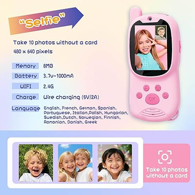 トランシーバー かわいい 2 パック充電式子供用ビデオ 2  - Smartwatch Watches For Kid Girl のレビューと価格