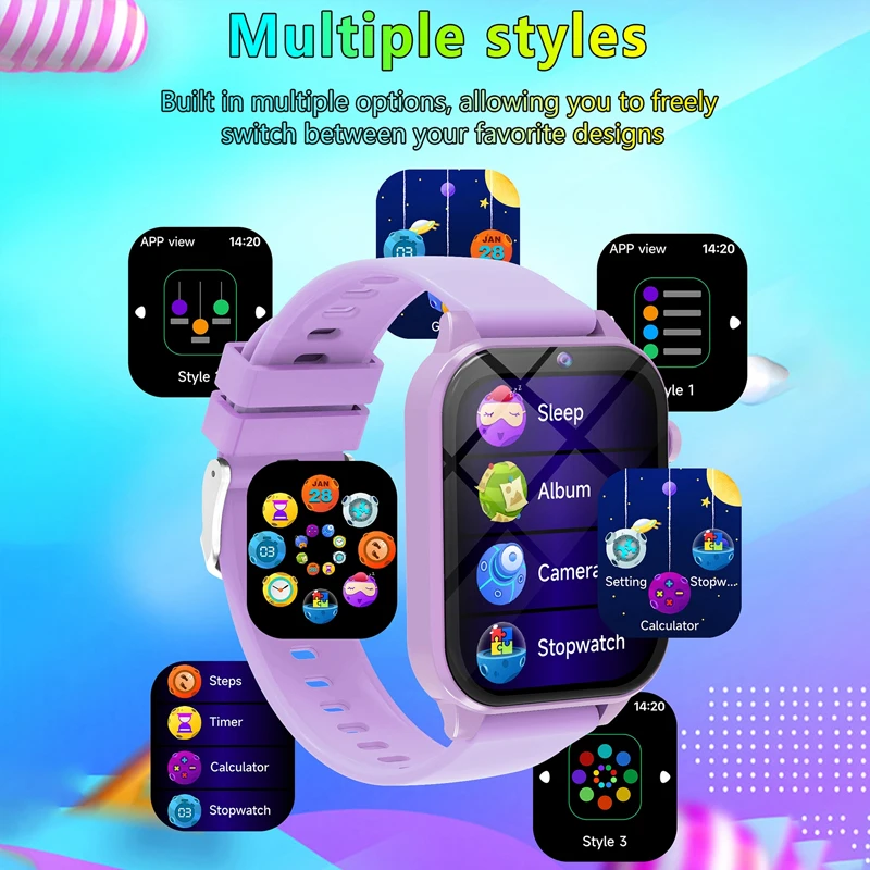 キッズゲームスマートウォッチ懐中電灯防水 HD カメラ睡眠ト - Smartwatch Watches For Kid Girl のレビューと価格
