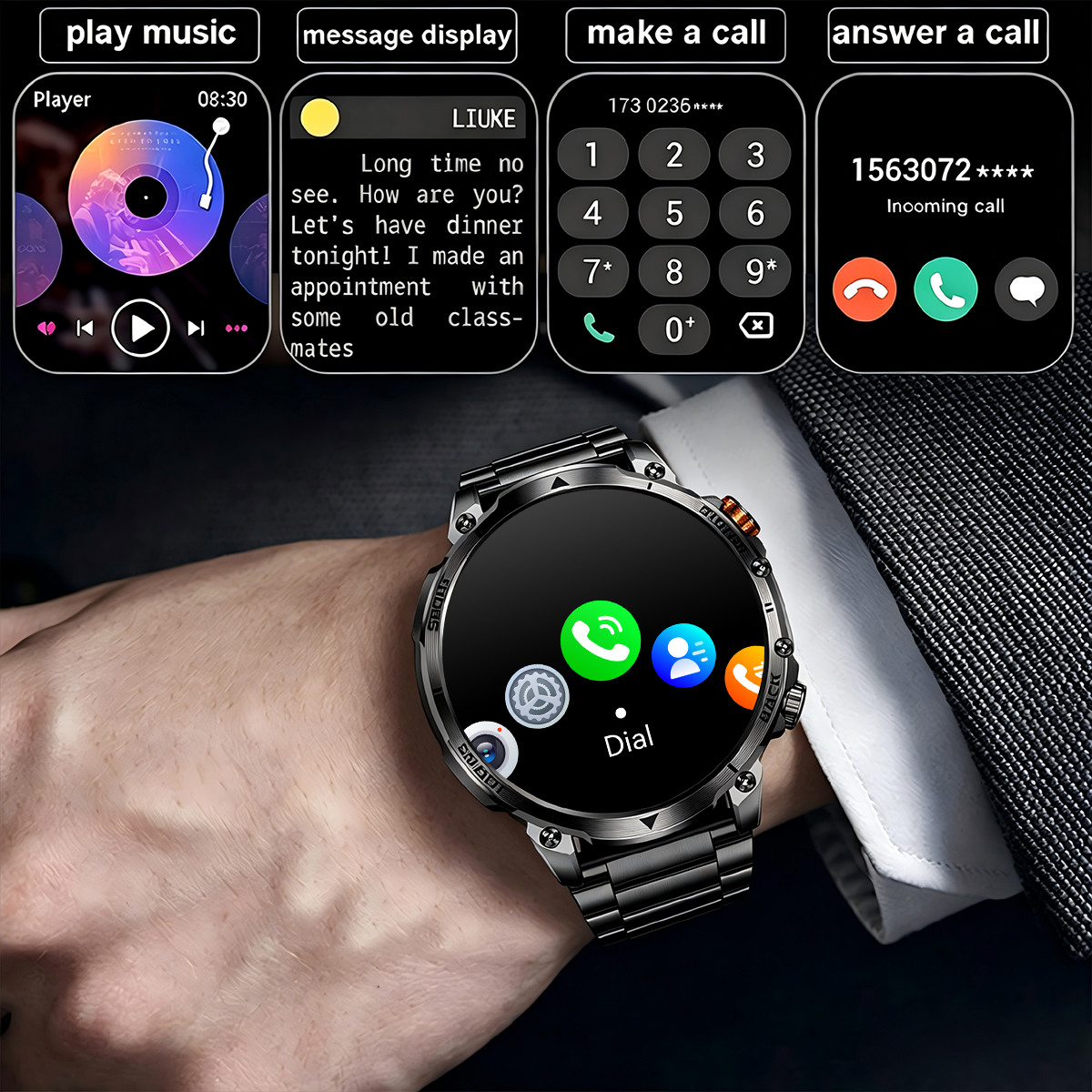 新しい軍事メンズアウトドアスポーツスマートウォッチ 1400 - Smartwatch Watches For Men Digital のレビューと価格