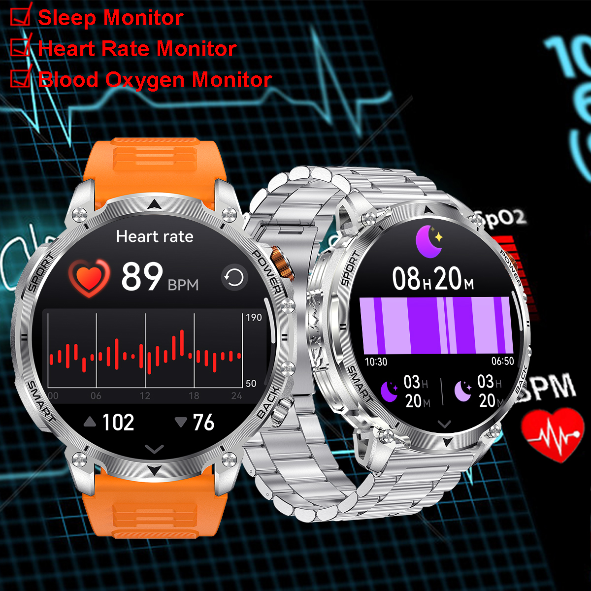 新しい軍事メンズアウトドアスポーツスマートウォッチ 1400 - Smartwatch Watches For Men Digital のレビューと価格