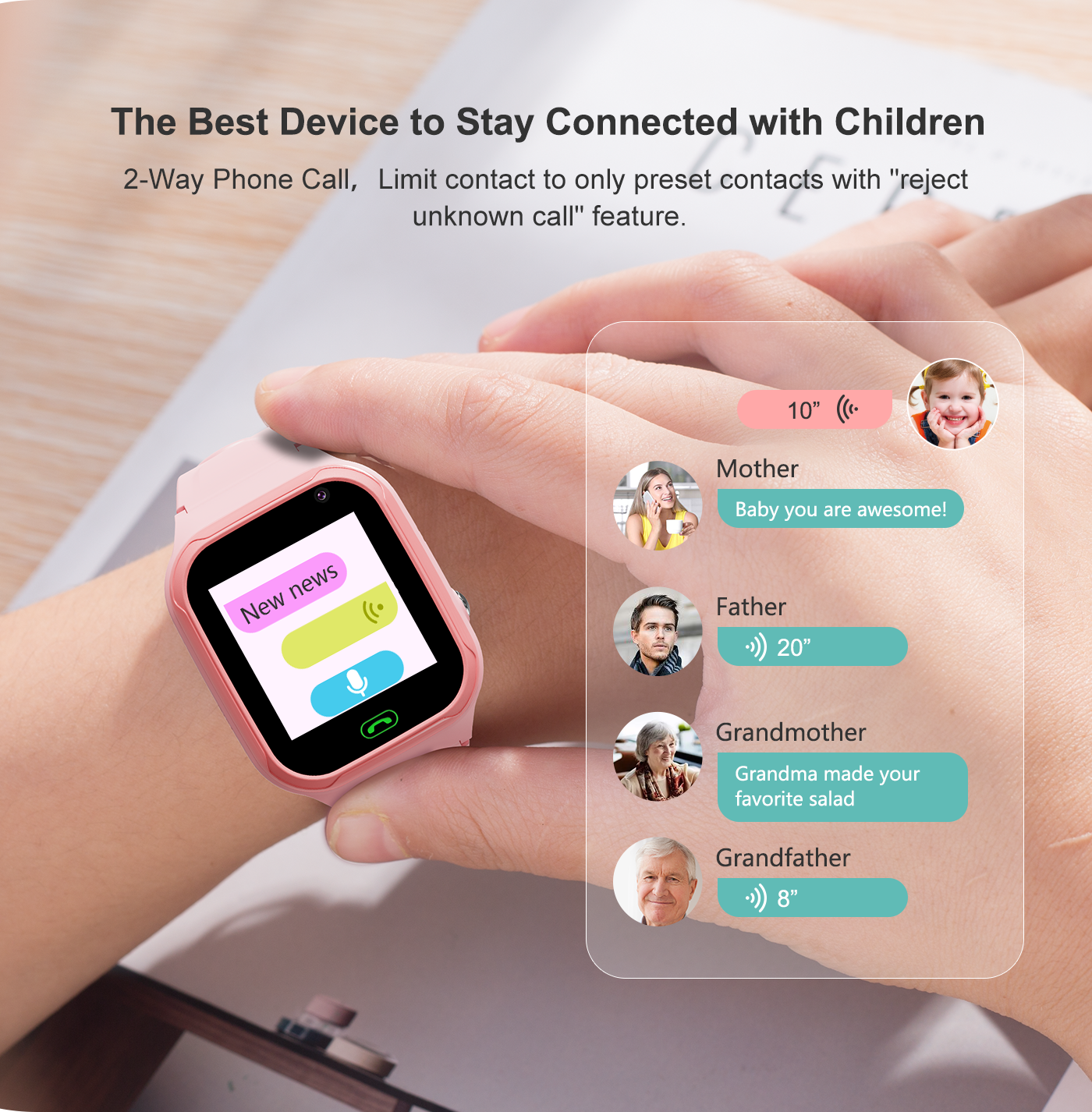 子供のためのスマートフォン防水時計,ビデオ通話,wifi,位 - Smartwatch Digital Watches For Kid Boy With Alarm のレビューと価格