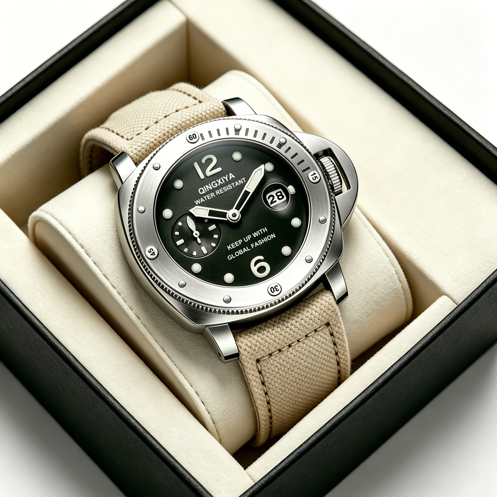 QINGXIYA スポーツキャンバスストラップメンズクォーツ - Smartwatch Watches For Men Brands のレビューと価格