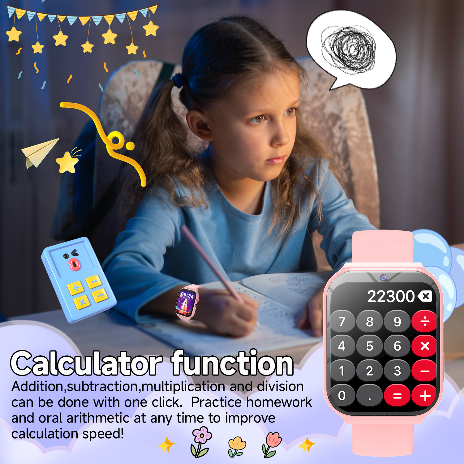 子供向け学習パートナー HDカメラ フラッシュライト マルチ - Smartwatch Watches For Kid Girl のレビューと価格