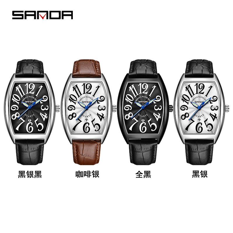 SANDA 新しいクォーツメンズ腕時計カジュアルファッション - Leather Watch Strap のレビューと価格