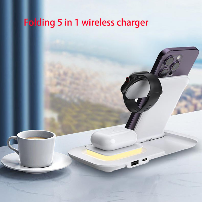 ホット3in1折りたたみ式ワイヤレス携帯電話充電ステーション - Smartwatch Phone Watches のレビューと価格