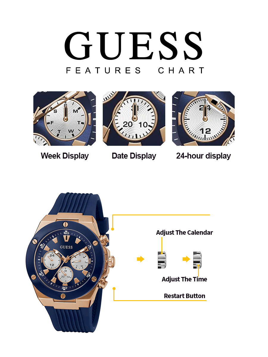 GUESS メンズ クォーツ時計 GW0057G2 ツートー - Smartwatch Watches Birthday Gift For Men のレビューと価格