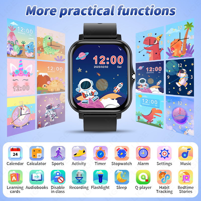 LIGE 2025 オーディオブック子供スマートウォッチファ - Smartwatch Digital Watches For Kid Boy With Alarm のレビューと価格