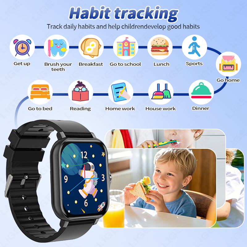 LIGE 2025 オーディオブック子供スマートウォッチファ - Smartwatch Digital Watches For Kid Boy With Alarm のレビューと価格