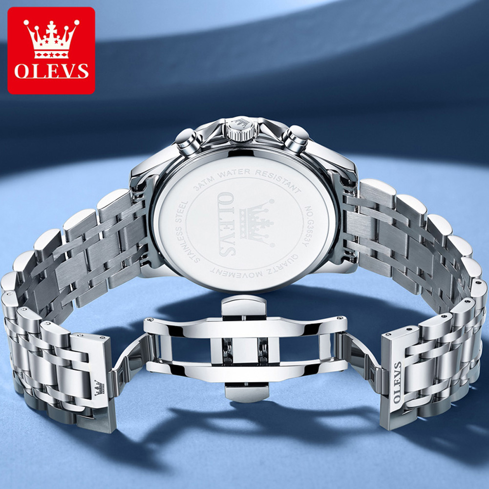 OLEVS 3653 ブランドムーンフェイズカレンダーメンズ - Smartwatch Watches For Men Brands のレビューと価格