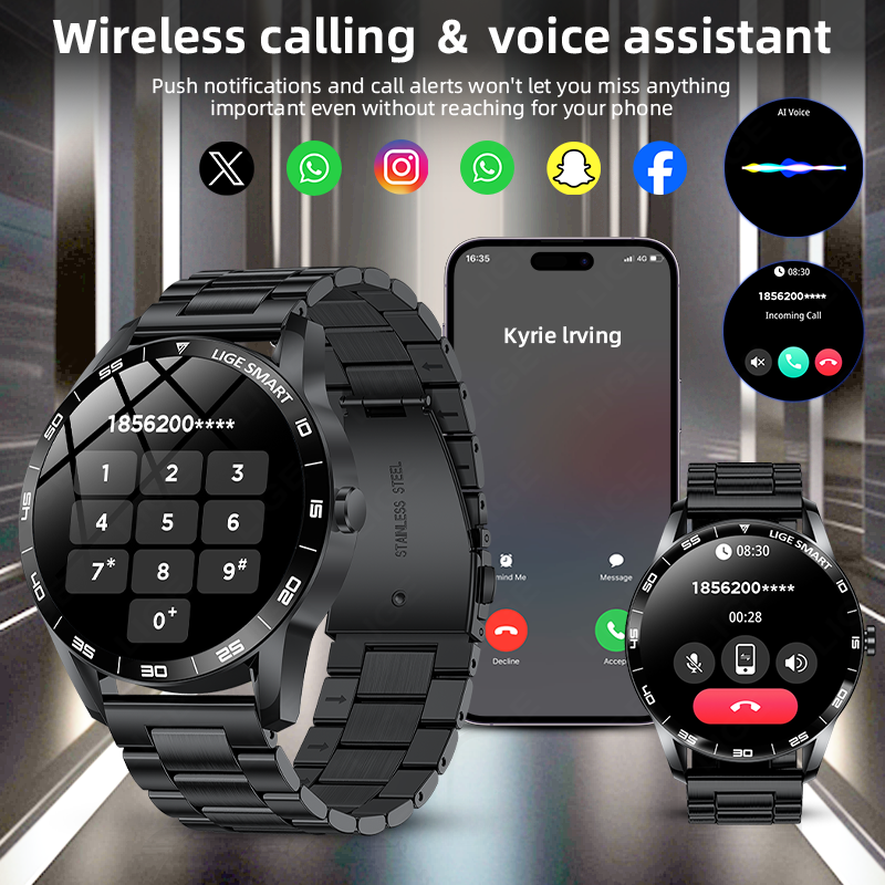 LIGE 新しいメンズスマートウォッチ 1.38 ''スマー - Smartwatch Watches Birthday Gift For Men のレビューと価格