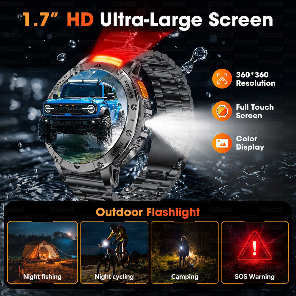 1400mAh 大型バッテリー軍事スマートウォッチメンズ 1 - Smartwatch Watches For Men Digital のレビューと価格