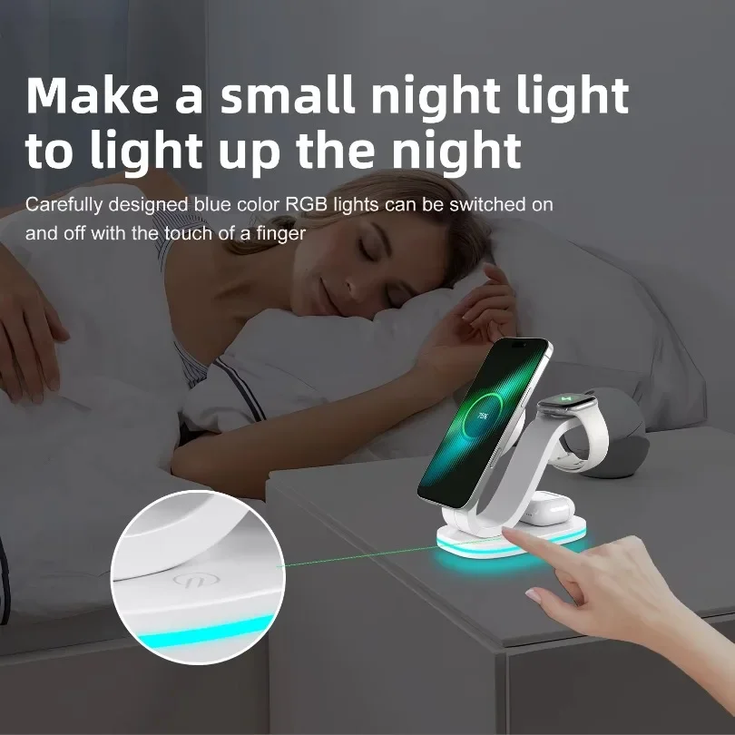 qi2 3 in 1 磁気ワイヤレス充電器ドック Magsa - Watch 7 Smartwatch Iphone のレビューと価格