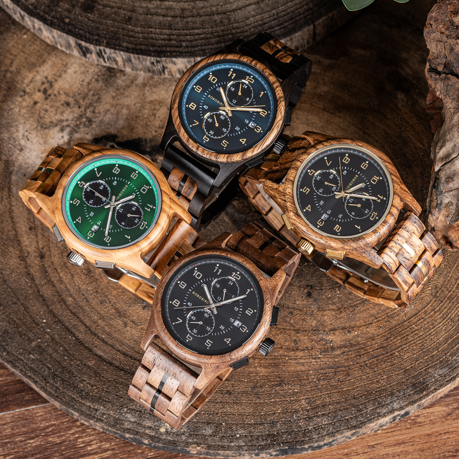 BOBO BIRD メンズ木製クロノグラフ腕時計 夜光針付き - Smartwatch Watches Birthday Gift For Men のレビューと価格