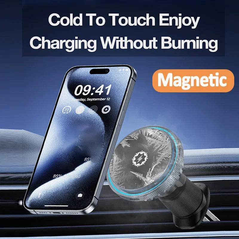 氷冷却磁気式車載ワイヤレス充電器 エアコン吹き出し口マウント - Smartwatch Phone Watches のレビューと価格