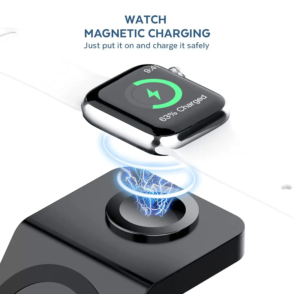 3in1 ワイヤレス充電スタンド 携帯電話ホルダー iPho - Smartwatch Phone Watches のレビューと価格
