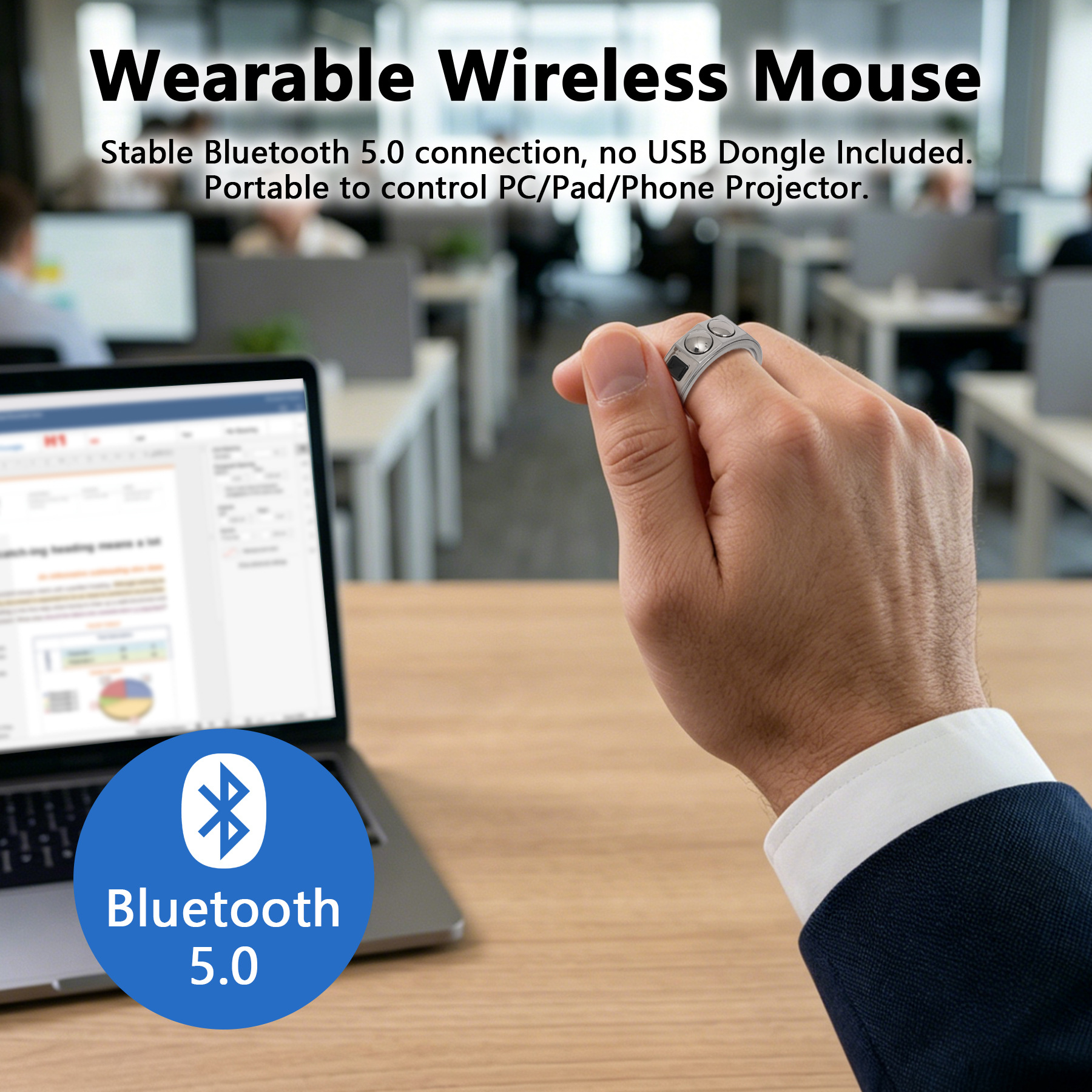 スマートマウスリングリングPPTデモARグラス操作ショートビ - Smartwatch I Watches のレビューと価格