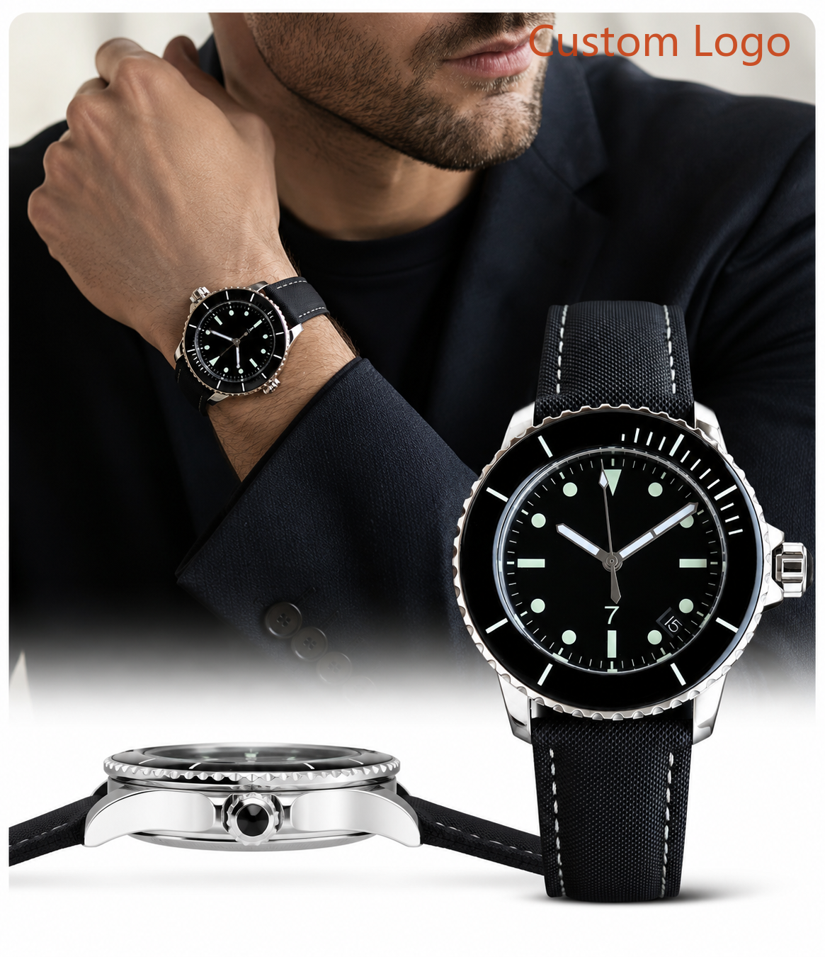 メンズ 42mm ヴィンテージダイバーオートマチックウォッチ - Leather Watch Strap のレビューと価格