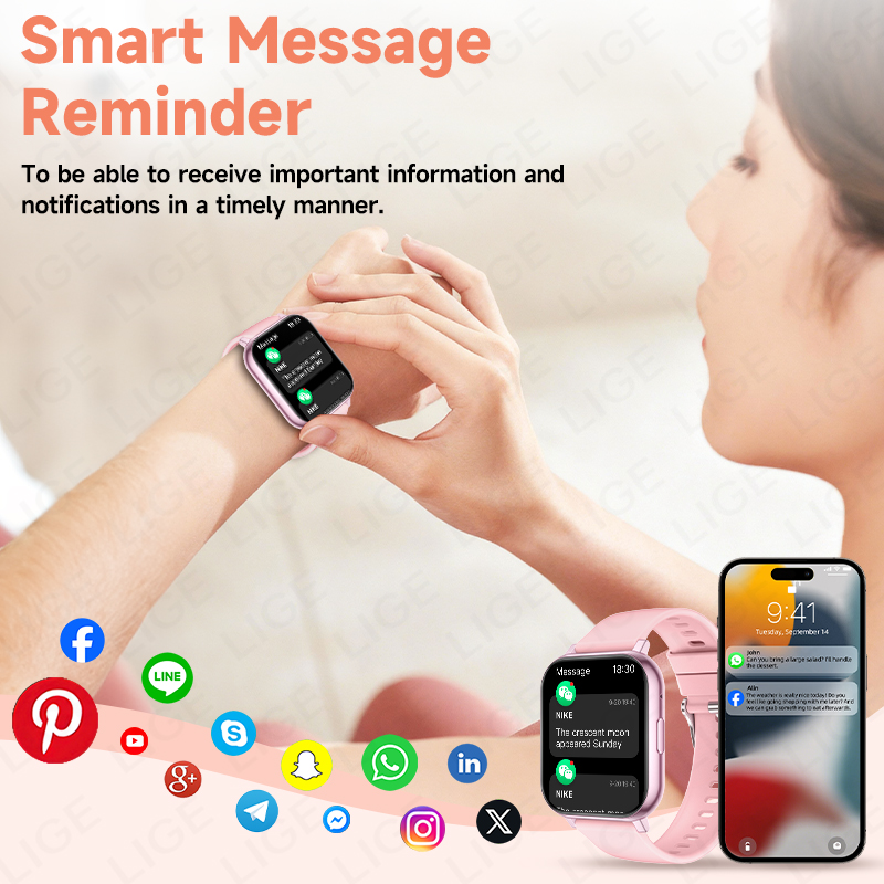 LIGE スマートウォッチ男性女性腕時計スマートウォッチメッ - Smartwatch Watches Birthday Gift For Men のレビューと価格