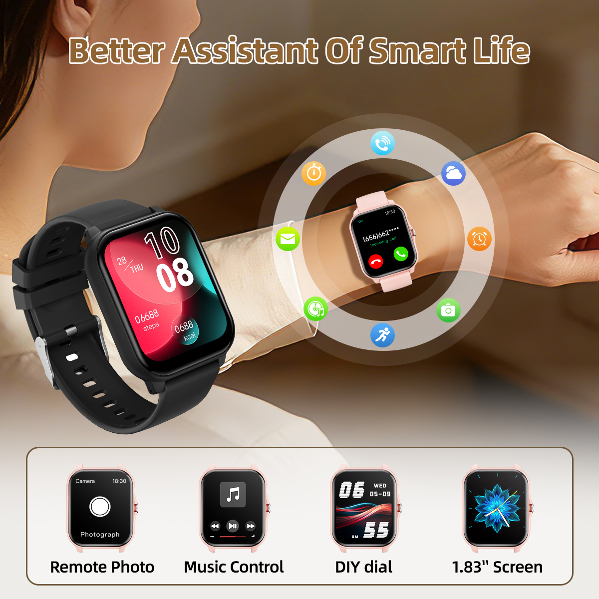 新しいスマートウォッチ メッセージリマインダー インテリジェ - Smartwatch Watches Birthday Gift For Men のレビューと価格