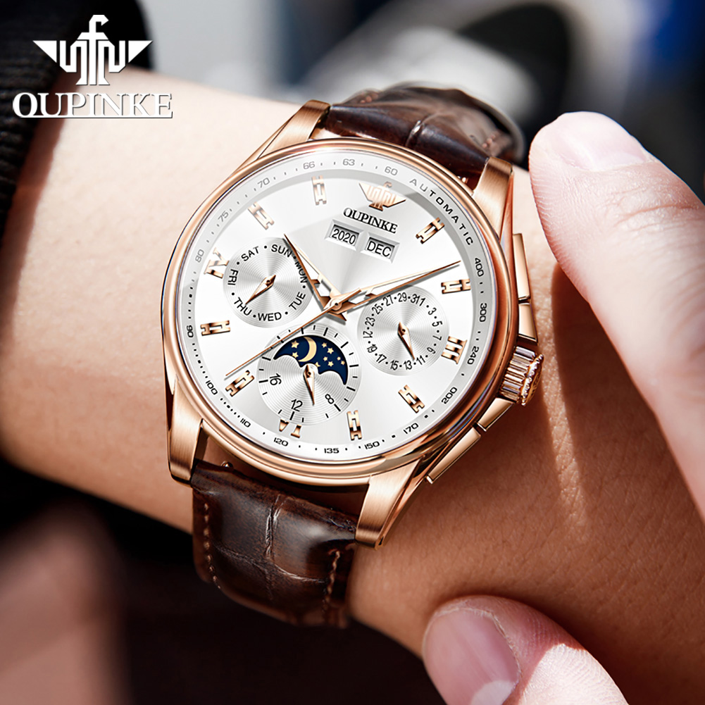 OUPINKE メンズ腕時計カジュアルトレンドレザーストラッ - Leather Watch Strap のレビューと価格