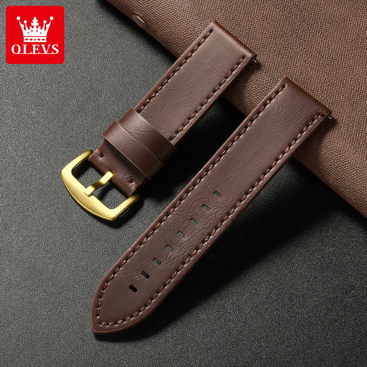 OLEVS ブランドメンズ腕時計防水レザーストラップクロノグ - Leather Watch Strap のレビューと価格