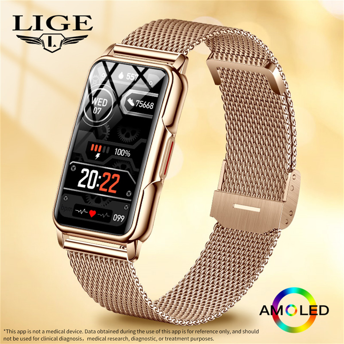 LIGE スマートウォッチ男性女性フィットネススマートブレス - Smartwatch I Watches のレビューと価格