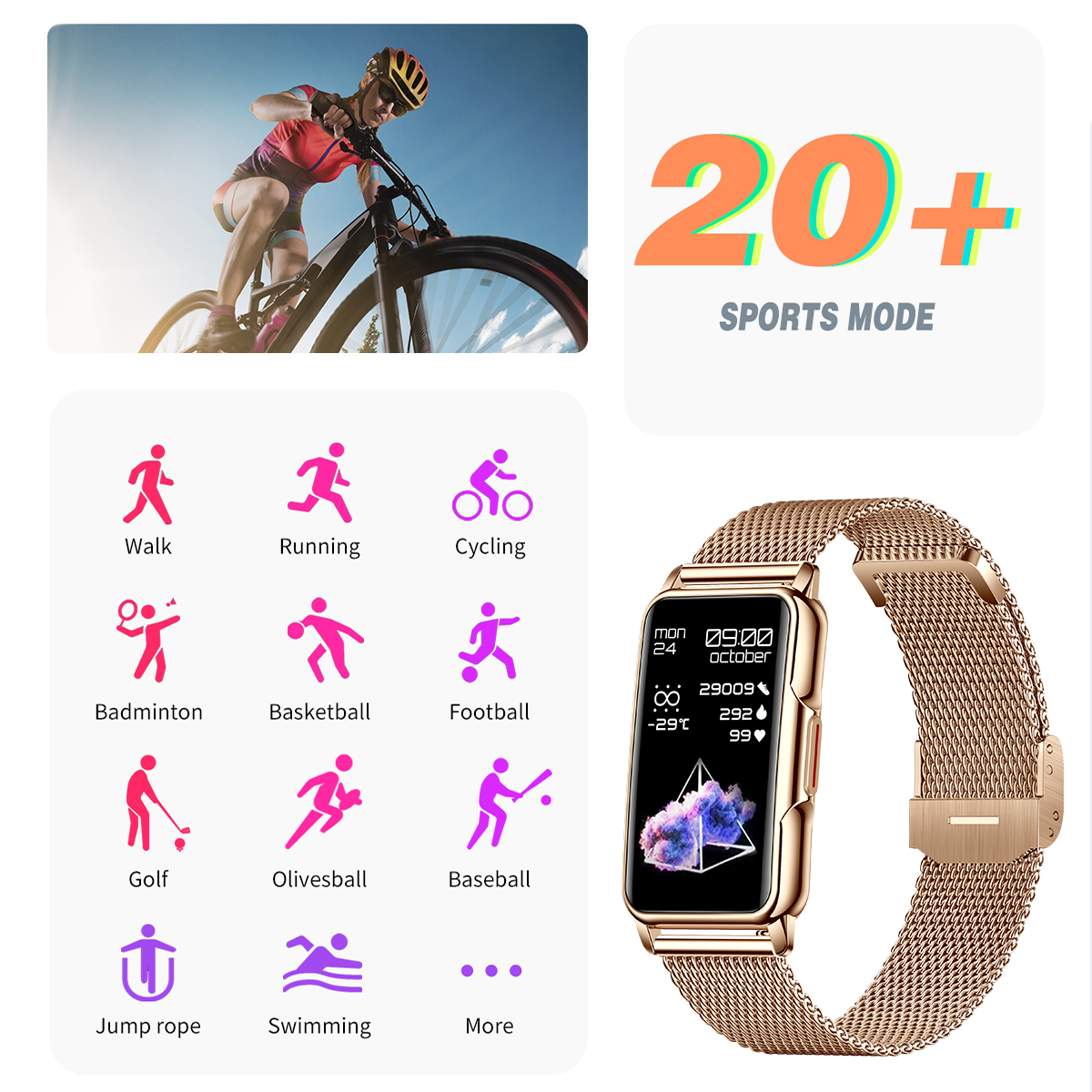 LIGE スマートウォッチ男性女性フィットネススマートブレス - Smartwatch I Watches のレビューと価格