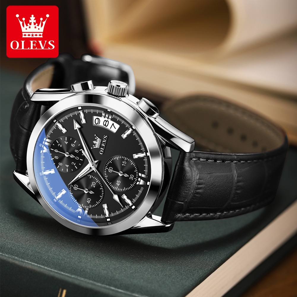 OLEVS トップブランドの高級メンズ腕時計レザーストラップ - Smartwatch Watches For Men Brands のレビューと価格