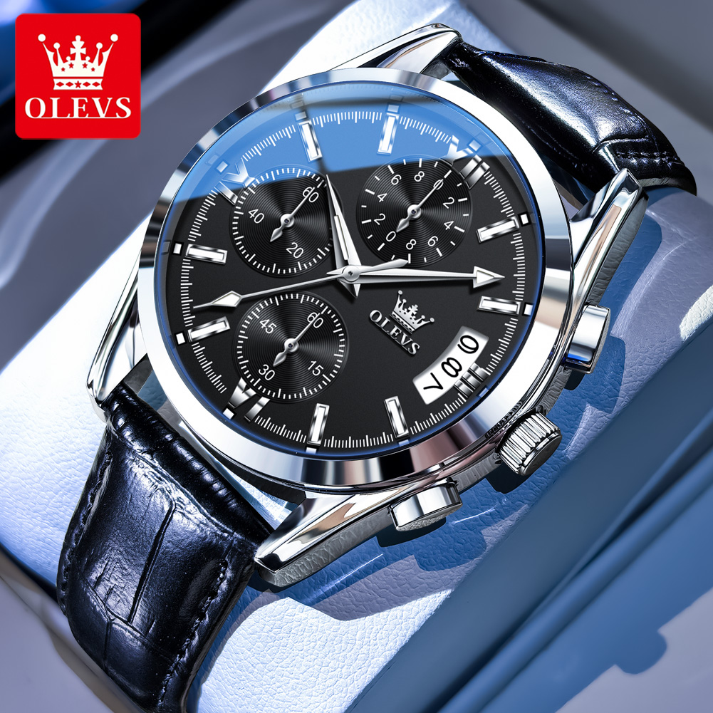 OLEVS トップブランドの高級メンズ腕時計レザーストラップ - Smartwatch Watches For Men Brands のレビューと価格