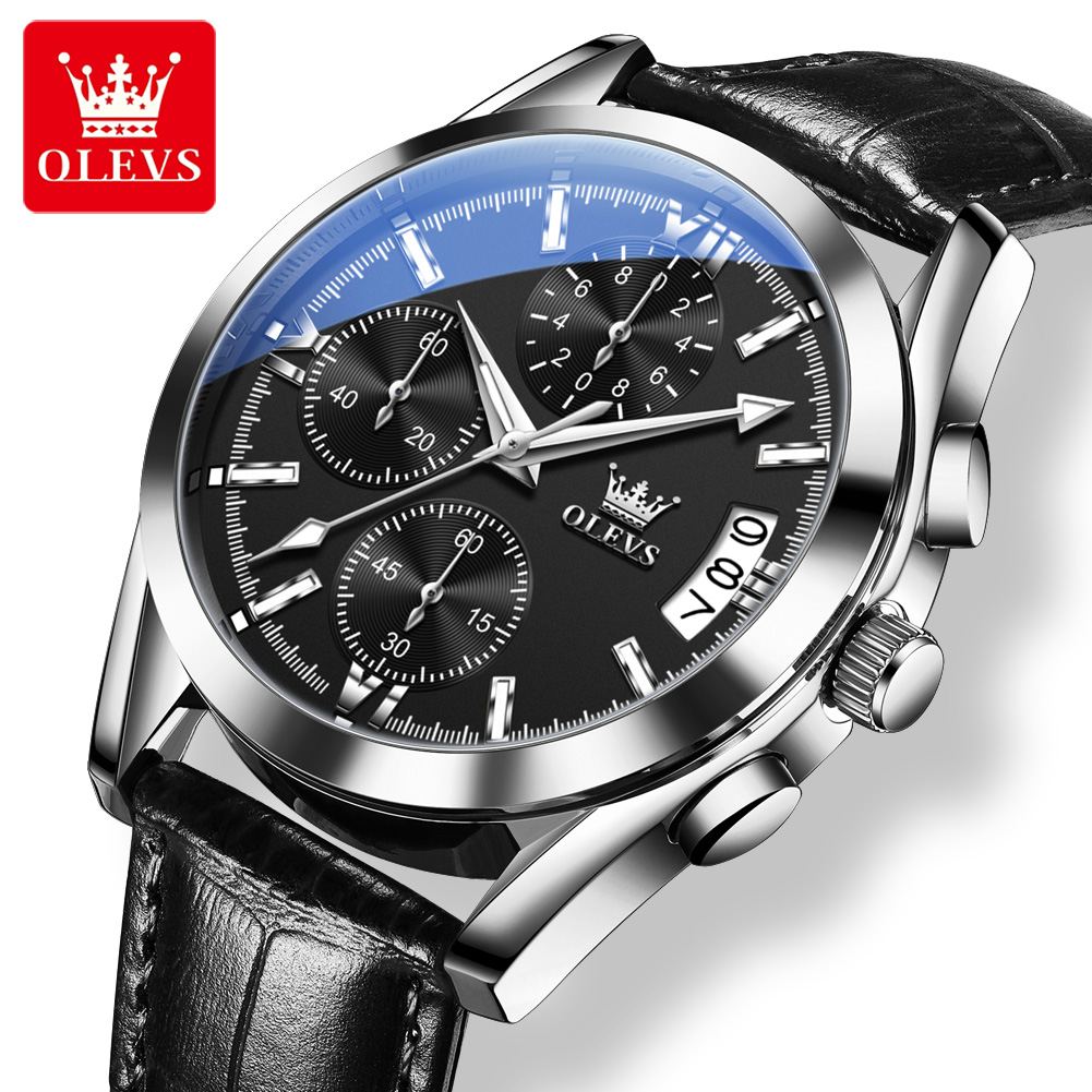OLEVS トップブランドの高級メンズ腕時計レザーストラップ - Smartwatch Watches For Men Brands のレビューと価格
